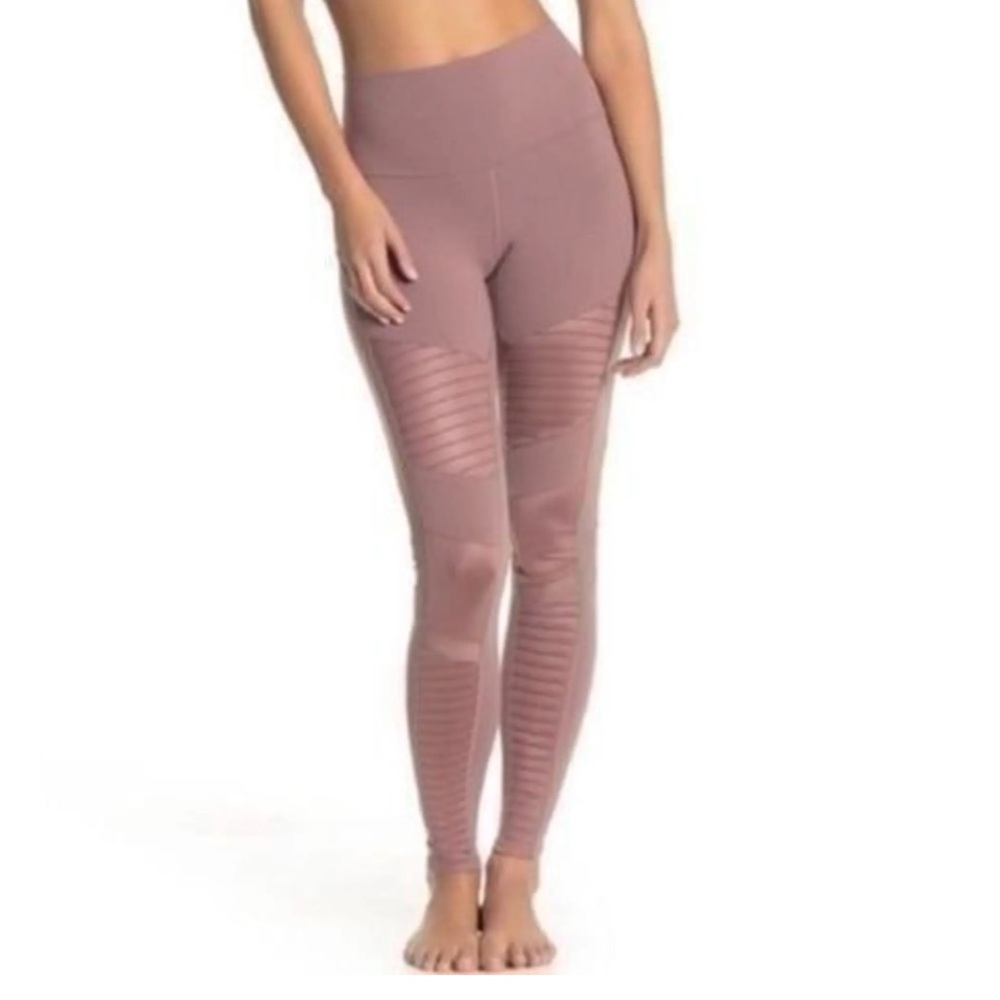 Alo Yoga Moto Leggings – Blush Pink/Lavender – Size Medium
